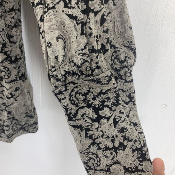 Lucky Brand Womens Large Popover Blouse Paisley Boho Peasant Long Sleeve - Picture 2 of 14
